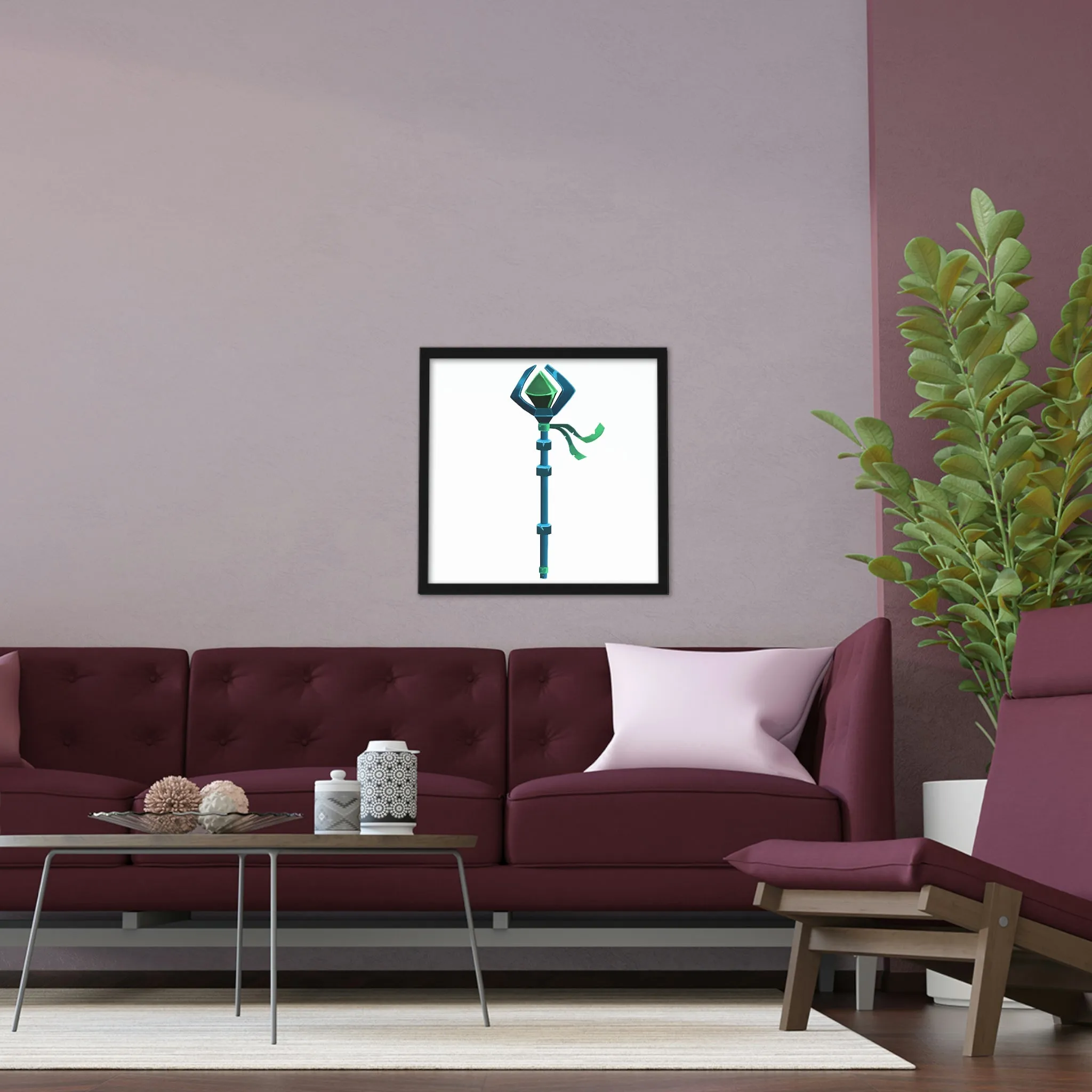 Blue Staff Framed Poster