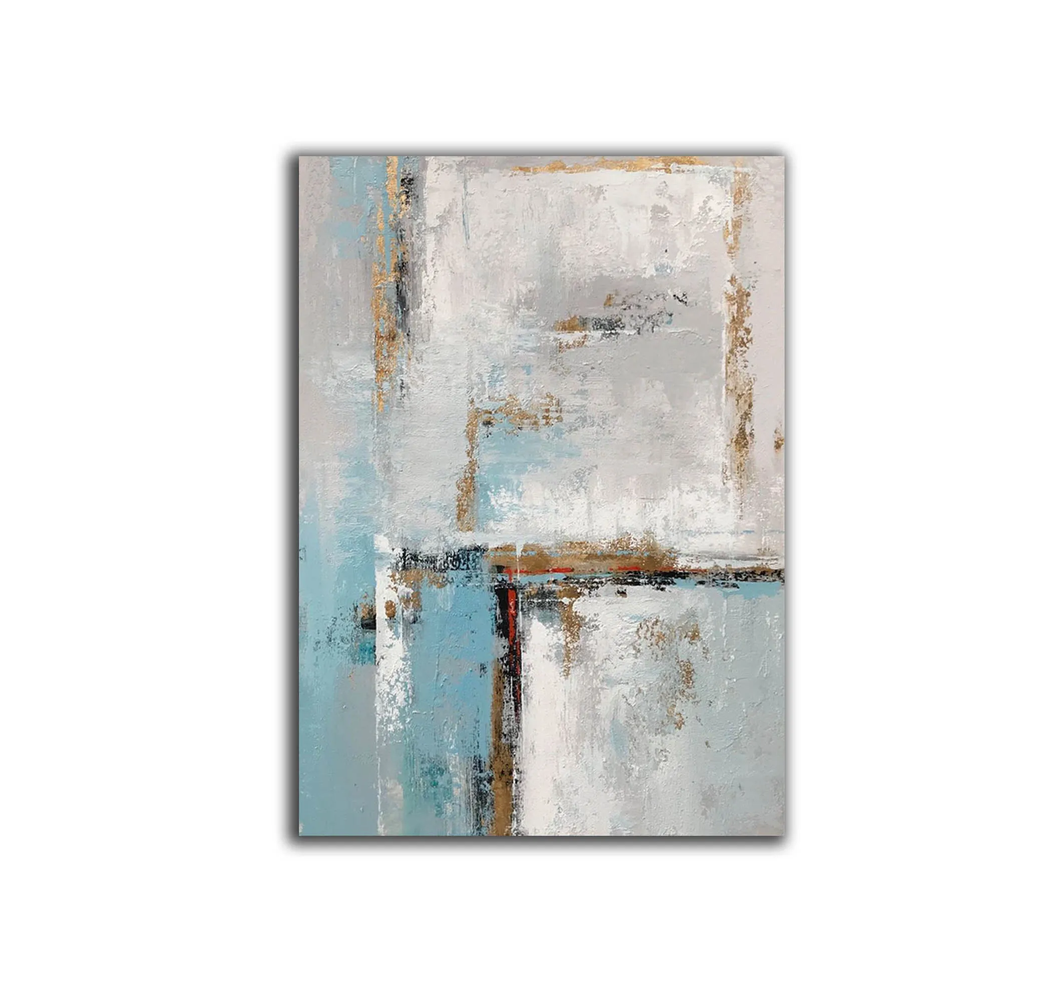 Blue White Gold Abstract Painting Contemporary Art Hand Painted Yp050