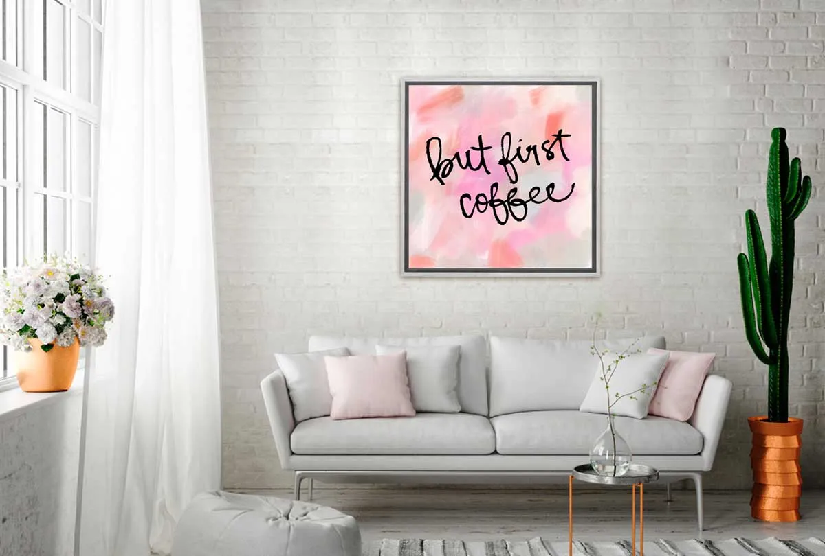 But First Coffee Quote | Canvas Wall Art Print