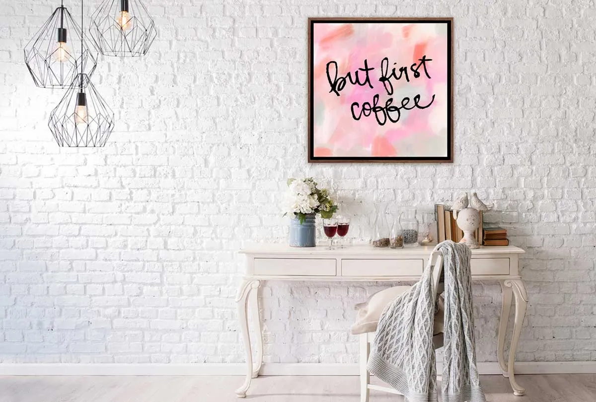 But First Coffee Quote | Canvas Wall Art Print