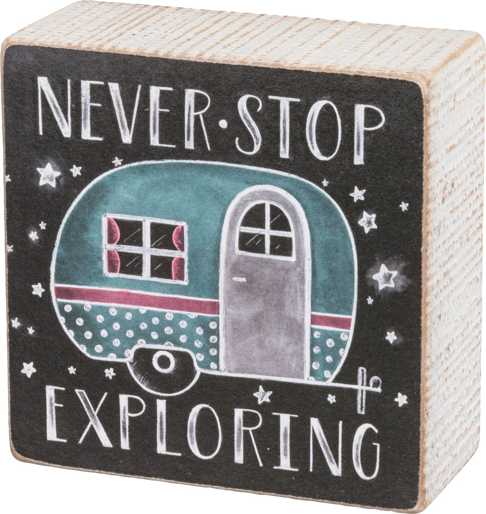 CHALK SIGN - NEVER STOP EXPLORING