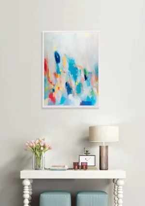 colorful abstract painting, blue abstract wall art, abstract painting for living room, Contemporary art, wall abstract by Camilo Mattis