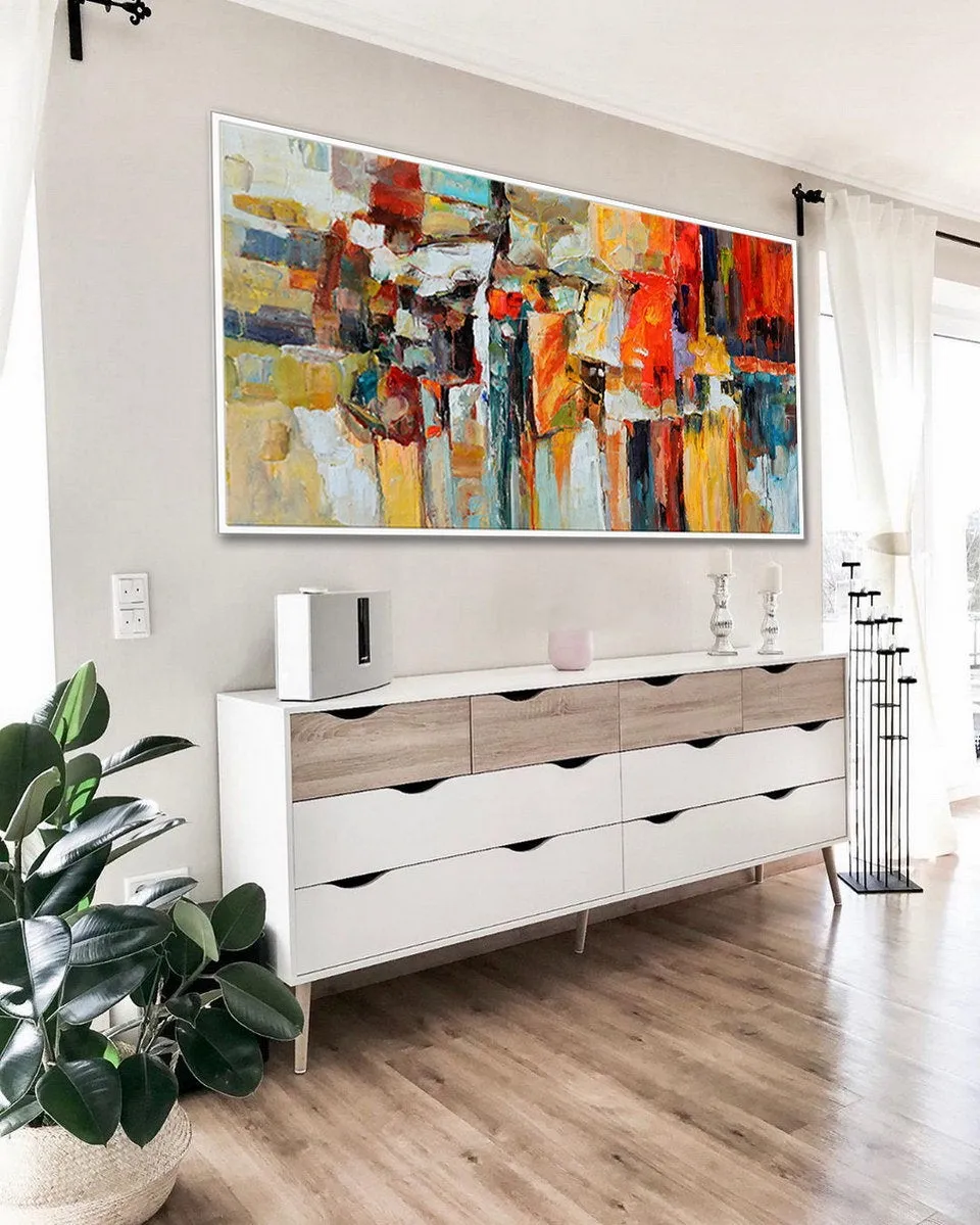 Colorful Abstract Painting Red Modern Canvas Painting Sp074