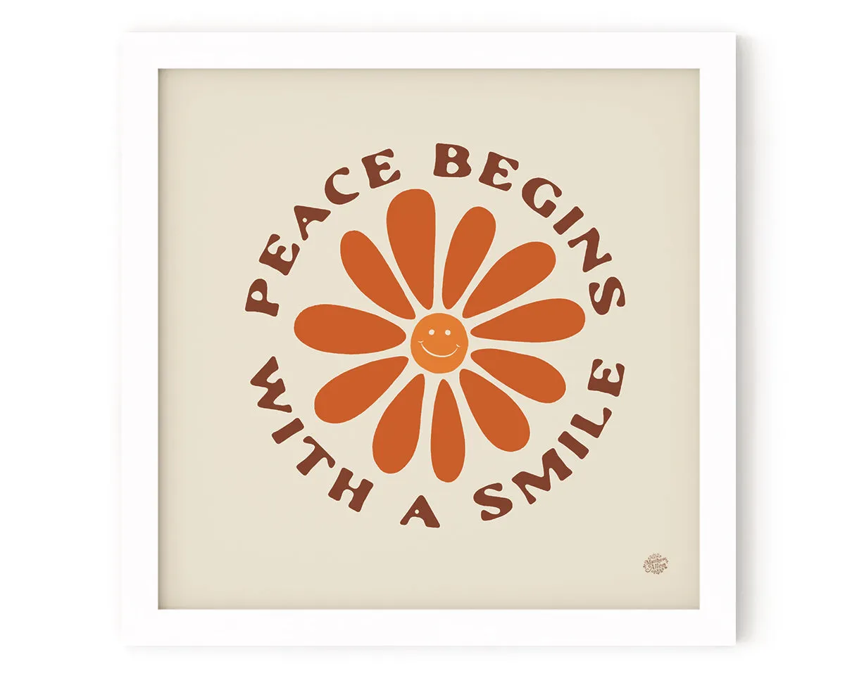 Contemporary Art Print "Peace Begins With A Smile"