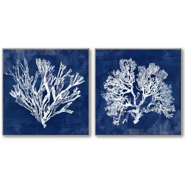 Coral Canvas Framed Set of 2