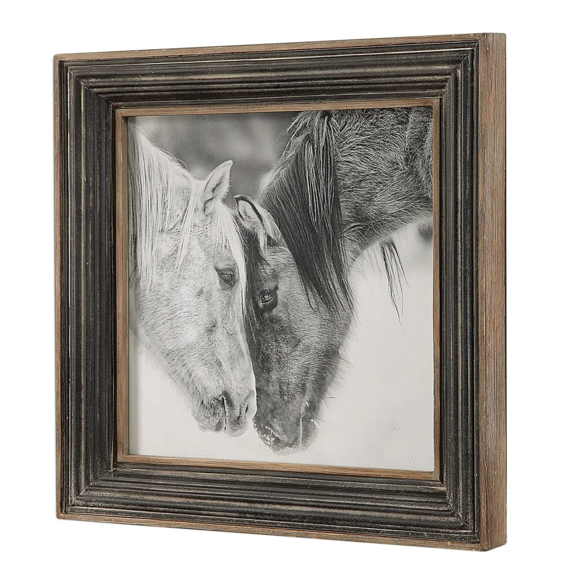 Custom Black And White Horses Print