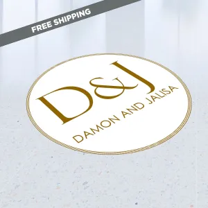 Custom Wedding Vinyl Decal, Dance Floor Decal,  Die Cut Decal, Wedding Decal, Logo Backdrop, Circle Floor Decals, Logo Round Floor Decal,