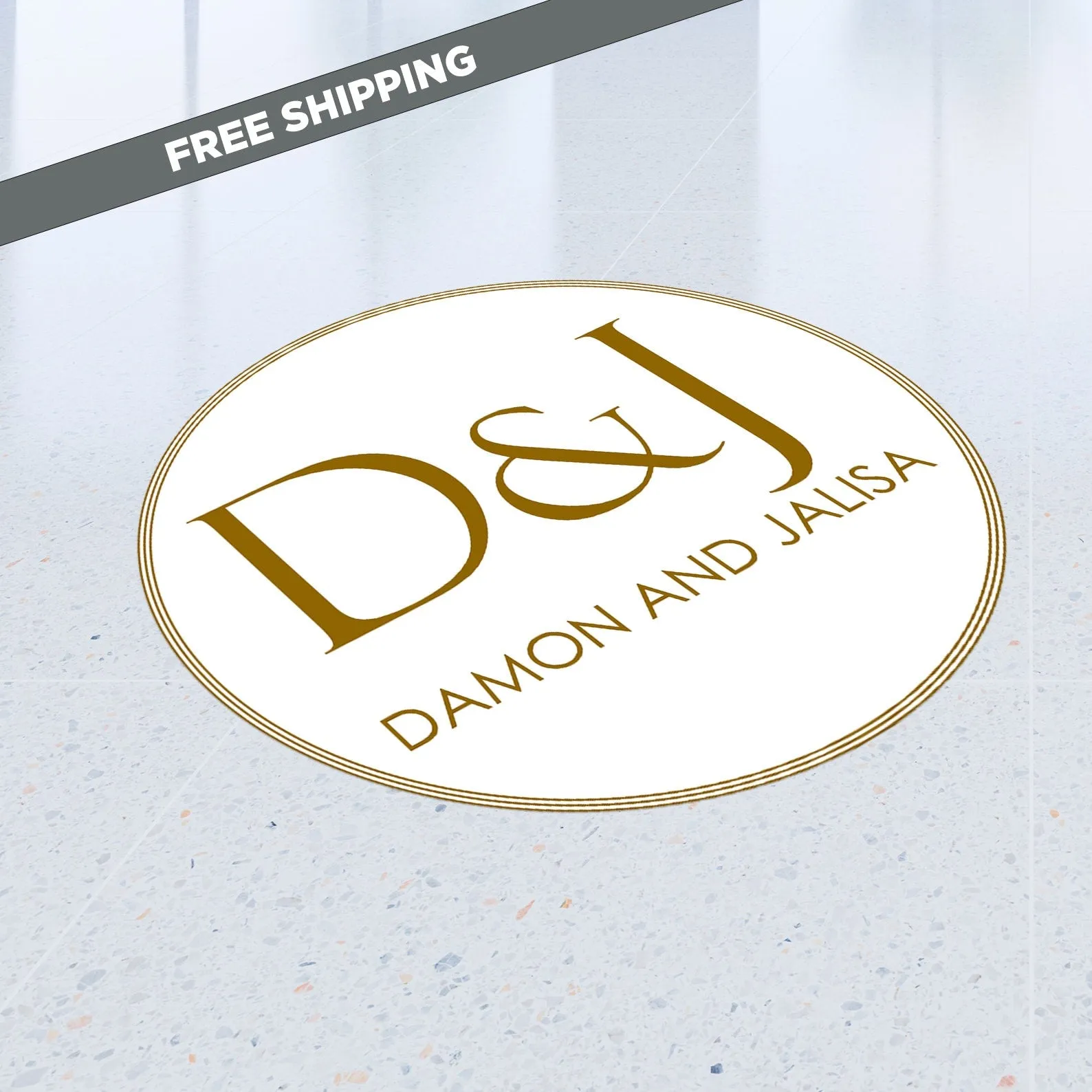 Custom Wedding Vinyl Decal, Dance Floor Decal,  Die Cut Decal, Wedding Decal, Logo Backdrop, Circle Floor Decals, Logo Round Floor Decal,