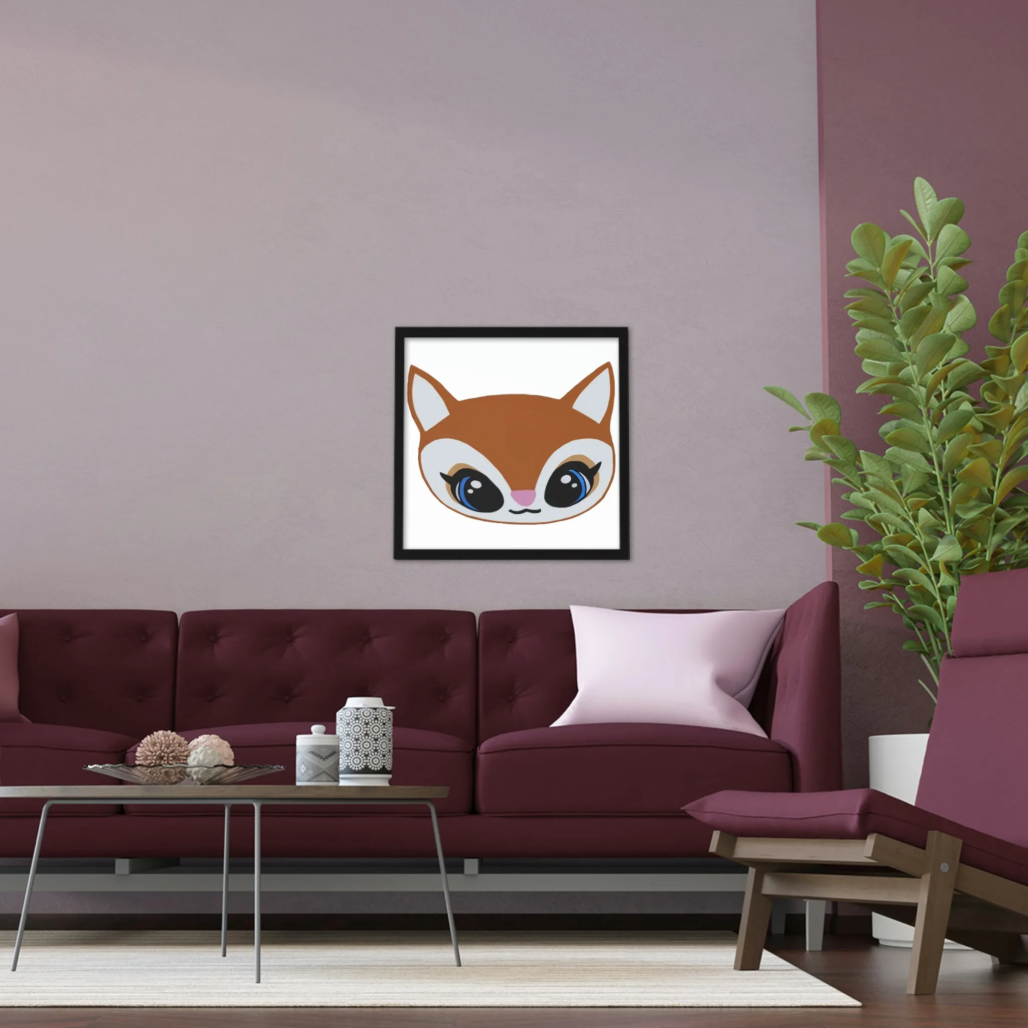 Deer Head Framed Poster