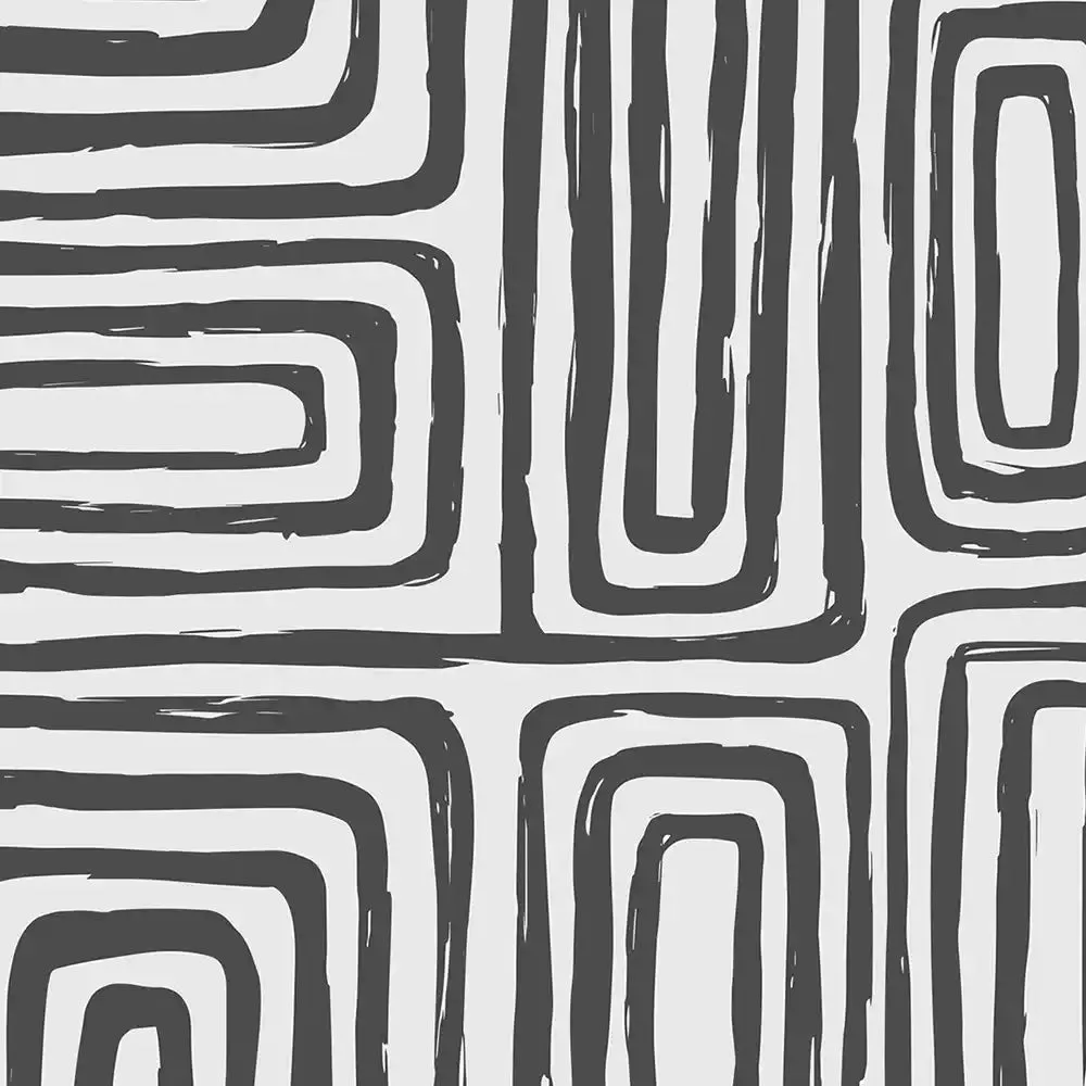 Escher Design Wallpaper Roll in Black and White Color