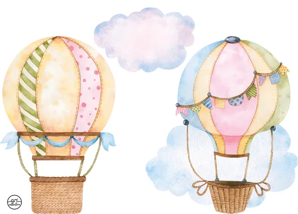 Fabric Wall Decals - Hot Air Balloons