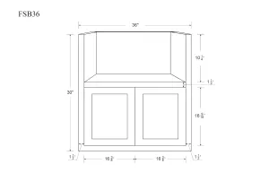 Farm (Apron) Sink Base Elegant Oak Shaker Cabinets 36"