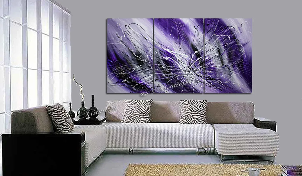 Framed Wall Art Purple Painting Wall Decor Sale - Royal Purple