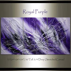 Framed Wall Art Purple Painting Wall Decor Sale - Royal Purple