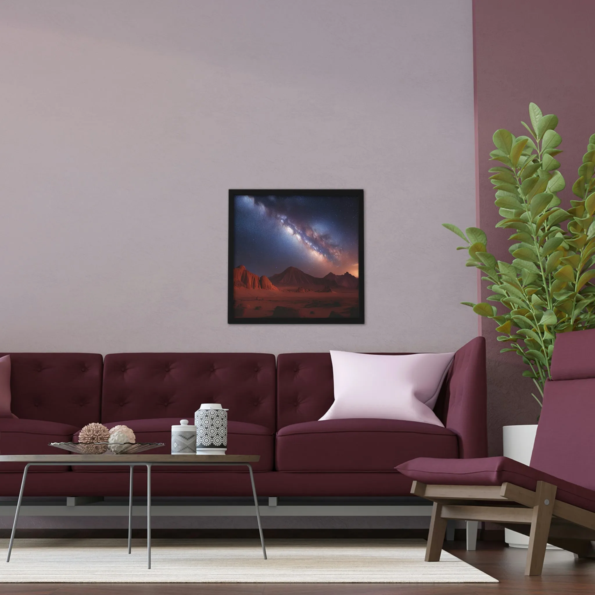Galaxy Mountains Framed Poster, Horizontal