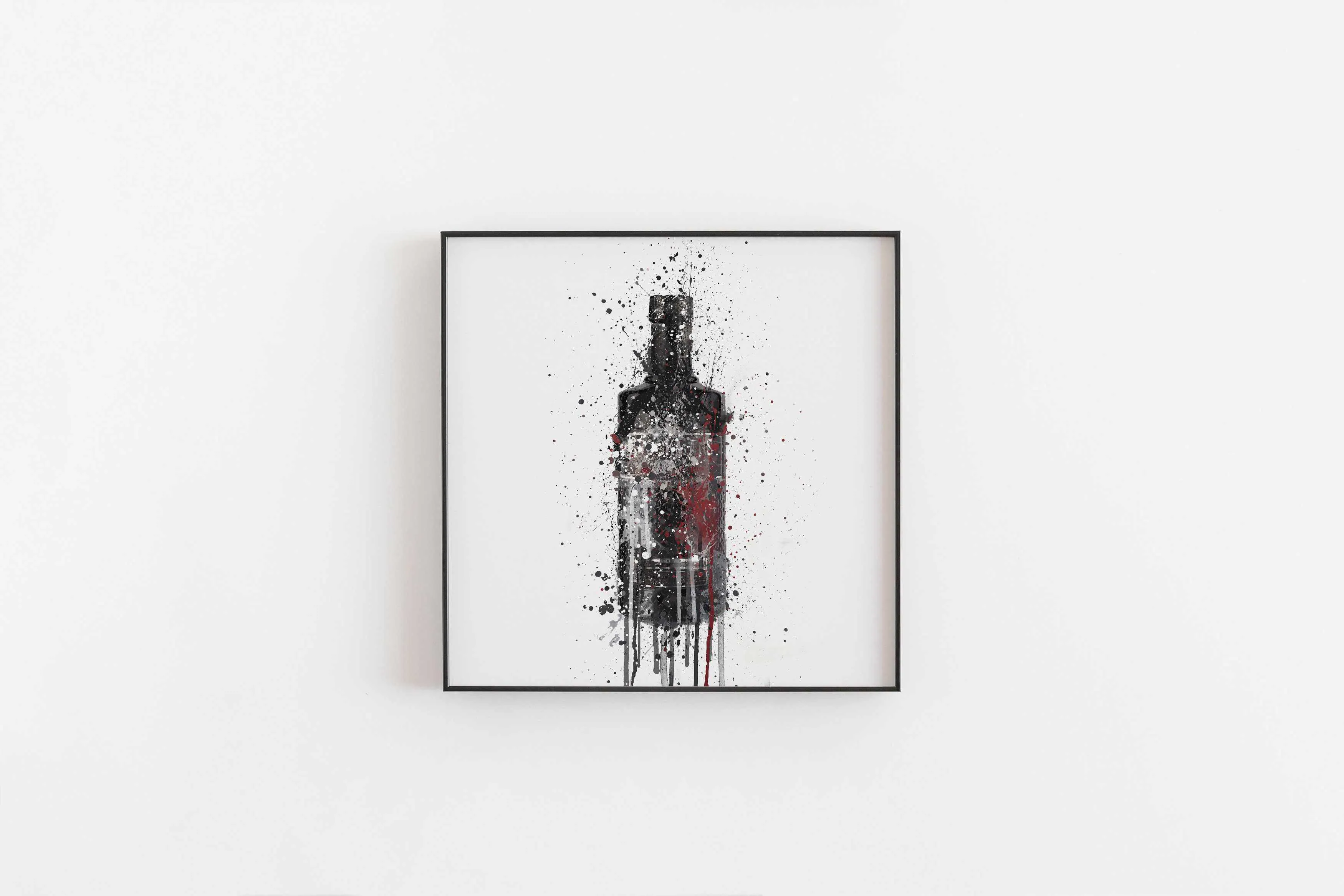 Gin Bottle Wall Art Print 'Dark Sky'
