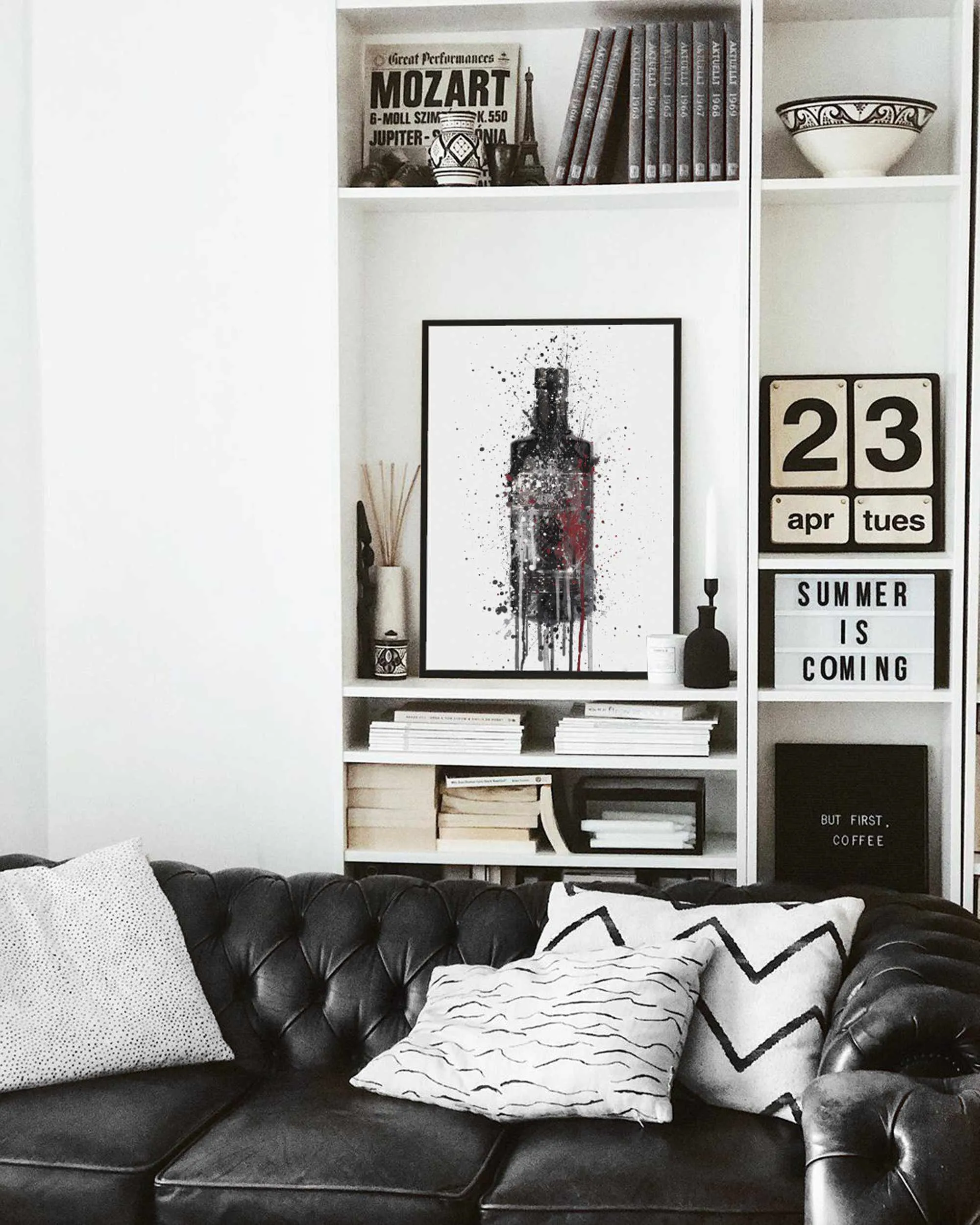 Gin Bottle Wall Art Print 'Dark Sky'