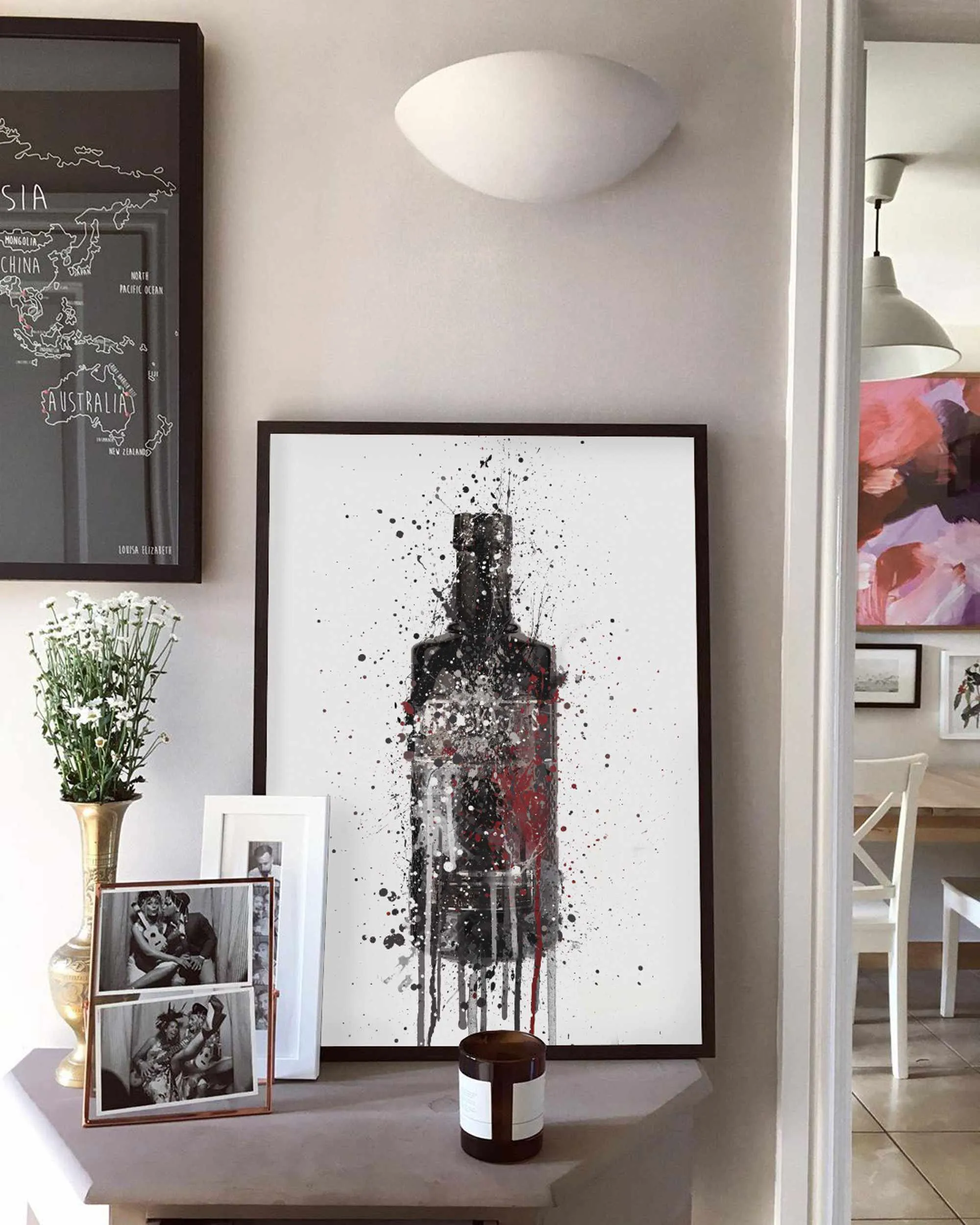 Gin Bottle Wall Art Print 'Dark Sky'