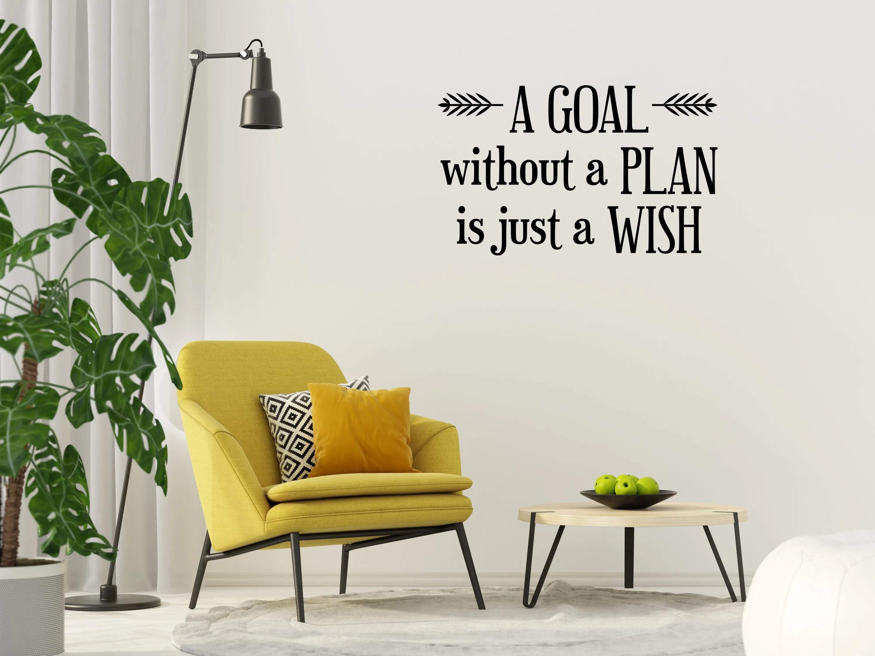 Goal Without Plan Is A Wish Removable Wall Decal