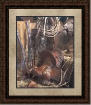 Grandpa's Gear | Framed Western Kids Art in Double Mat | 25L X 21W" Inches