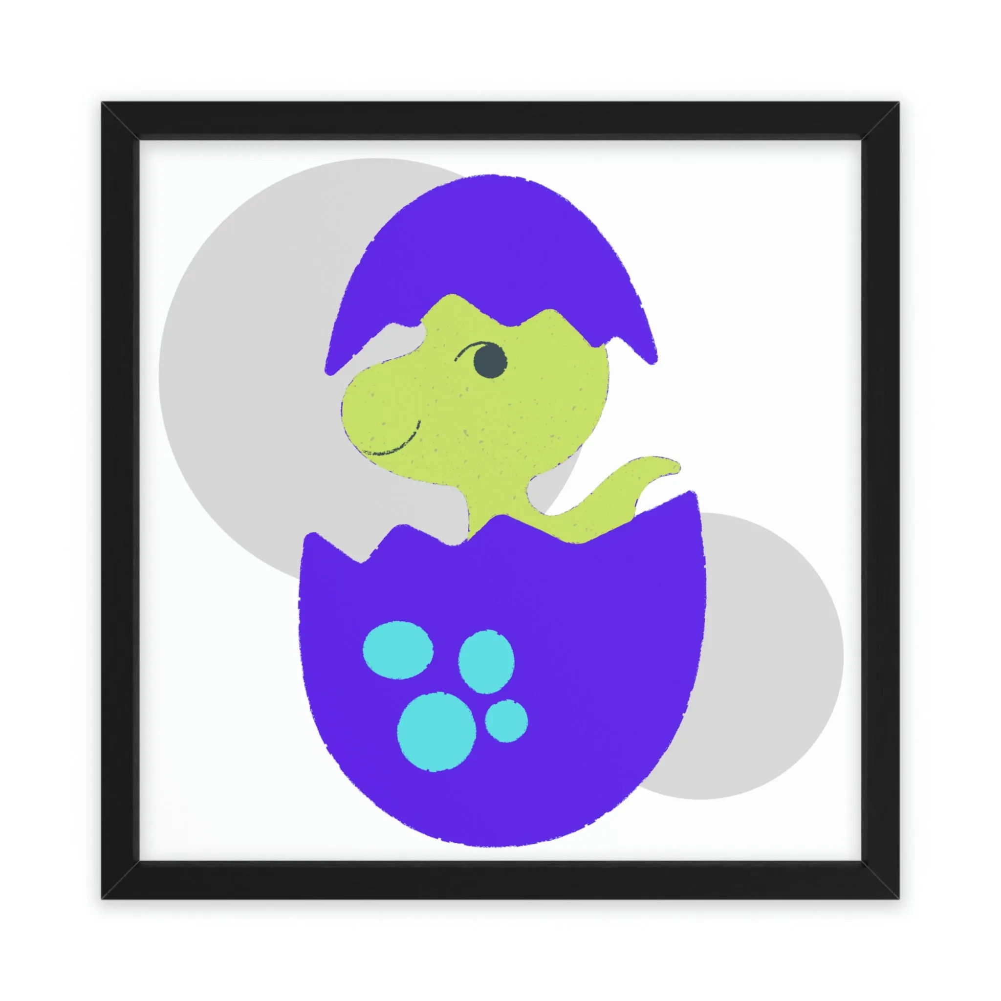 Green and Purple Dinosaur Egg Framed Poster