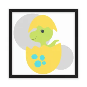 Green and Yellow Dinosaur Egg Framed Poster