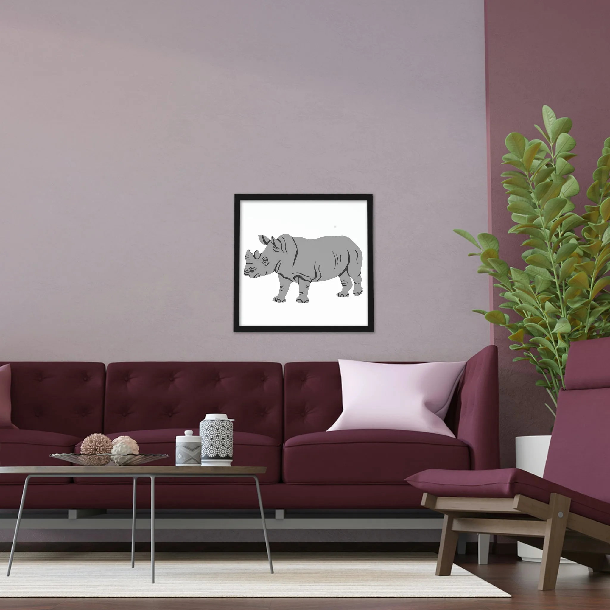 Grey Rhino Framed Poster