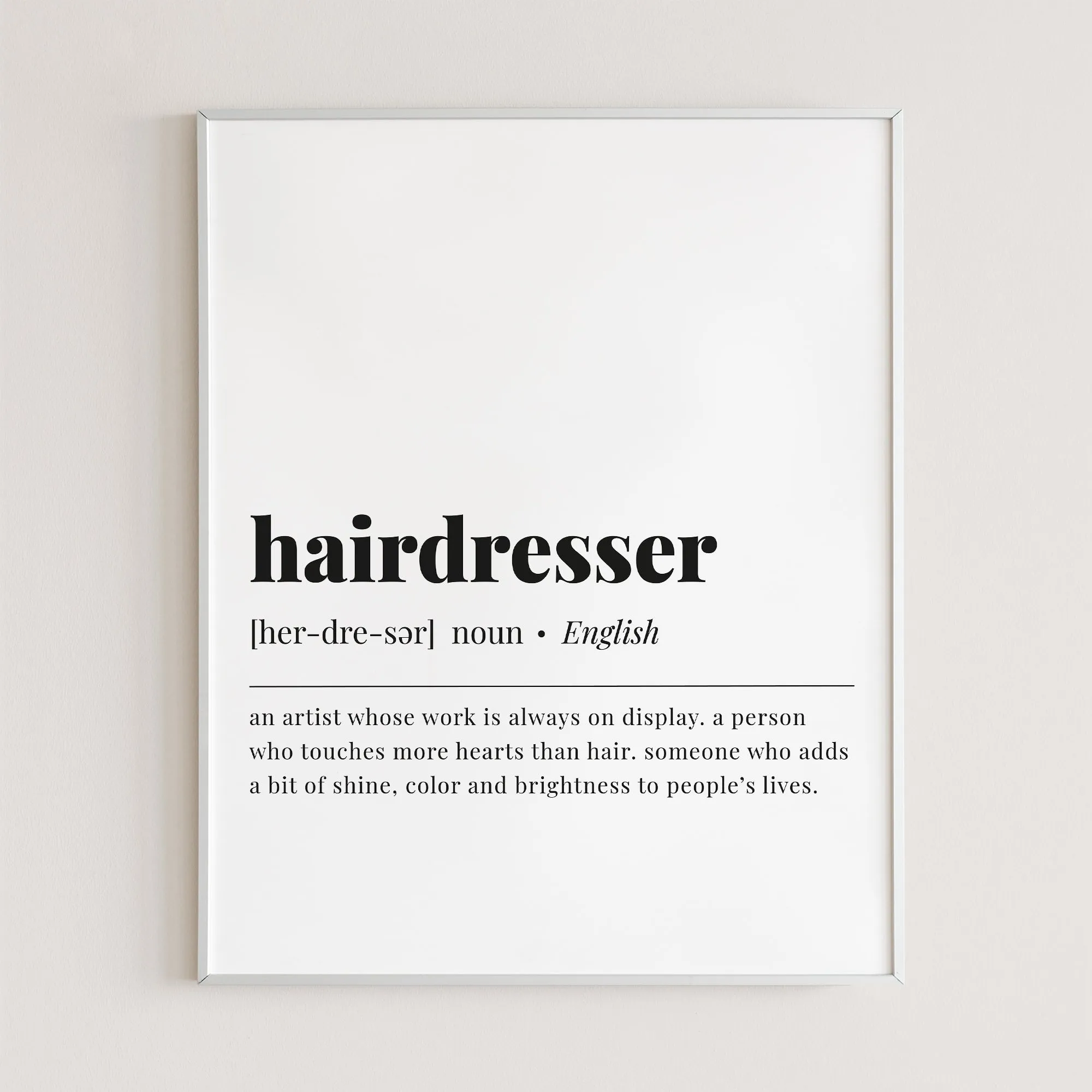 Hairdresser Definition Print Instant Download