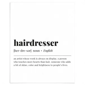 Hairdresser Definition Print Instant Download