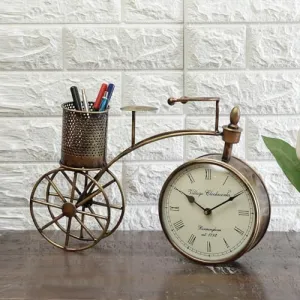 Handcrafted Antique Metal Cycle Pen Holder || Vintage Look Home Decor || Decorative Collectible Showpiece Items for Kid's Rooms, Living Room, Offices
