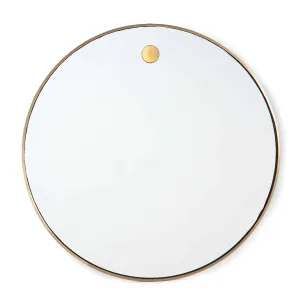 Hanging Circular Mirror (Natural Brass)