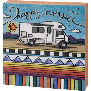 HAPPY CAMPER SMALL BOX SIGN