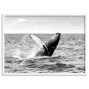 Humpback Whale Breach Landscape II - Art Print