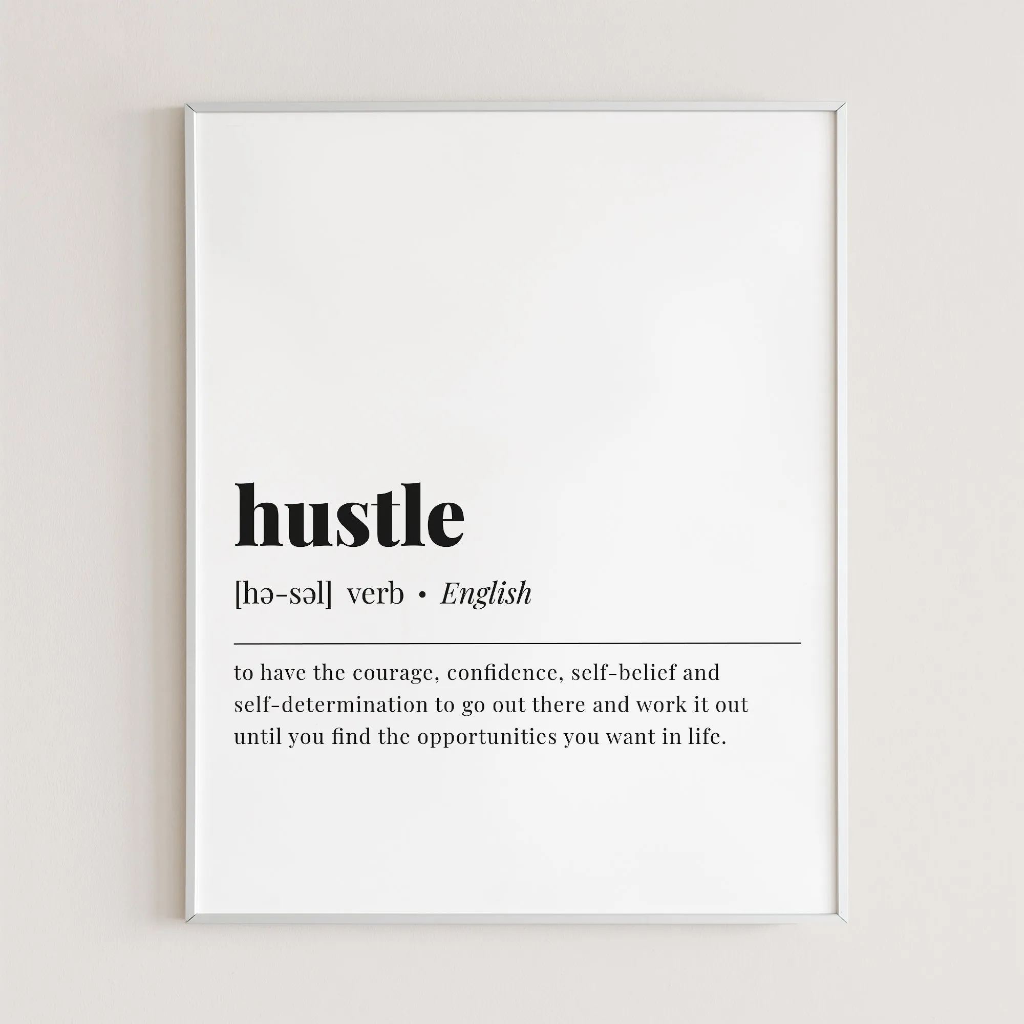 Hustle Definition Print Instant Download