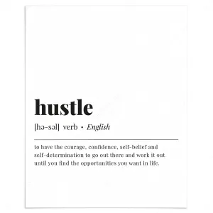 Hustle Definition Print Instant Download