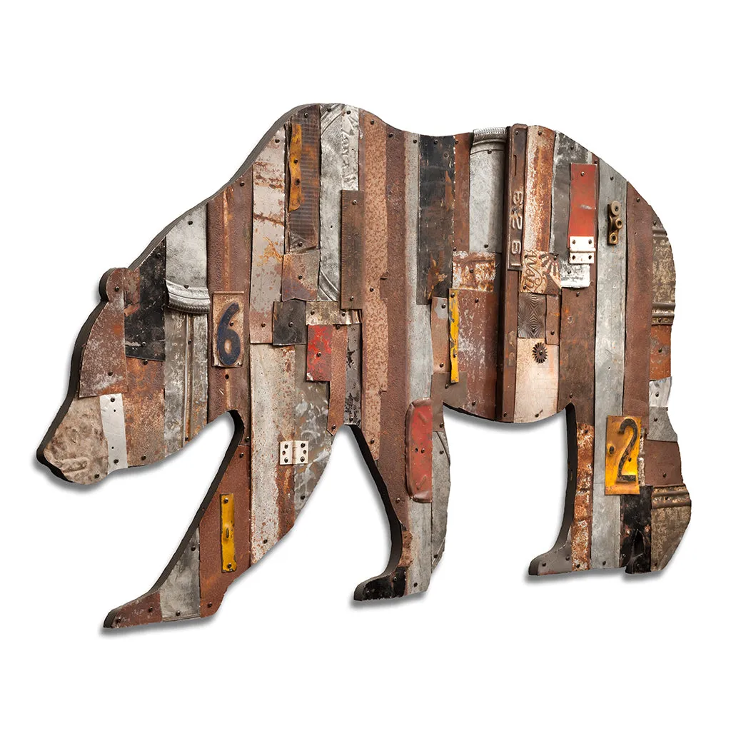 IN THE WOODS (CALIFORNIA BEAR) original metal wall sculpture