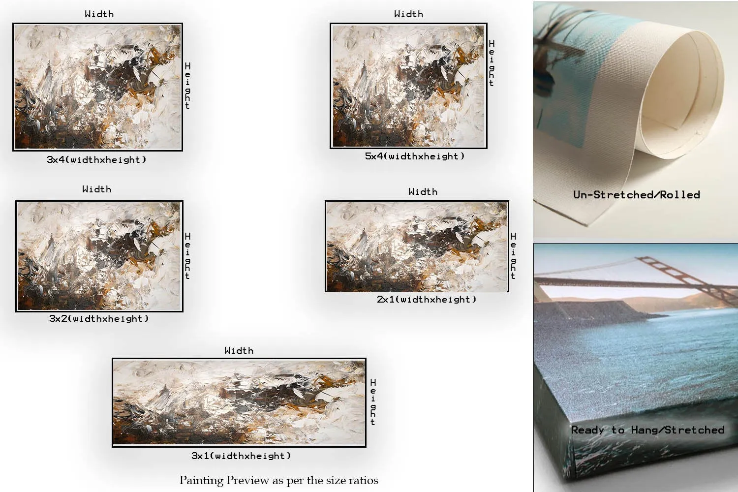 Large Brown White Abstract Painting Modern Abstract Painting Qp007