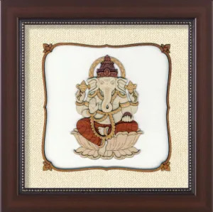 Layered Wall Art Ganpati 8x8 Inch By India Kreations Decor