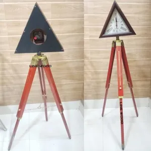 LINE WOOD™ - Handmade Wooden Clock with Adjustable Stand Tripod Floor Clock