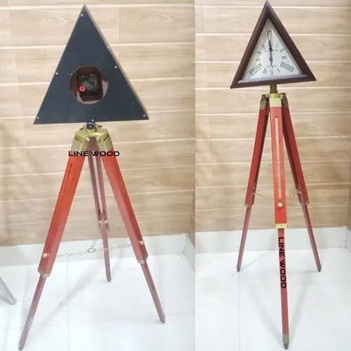 LINE WOOD™ - Handmade Wooden Clock with Adjustable Stand Tripod Floor Clock