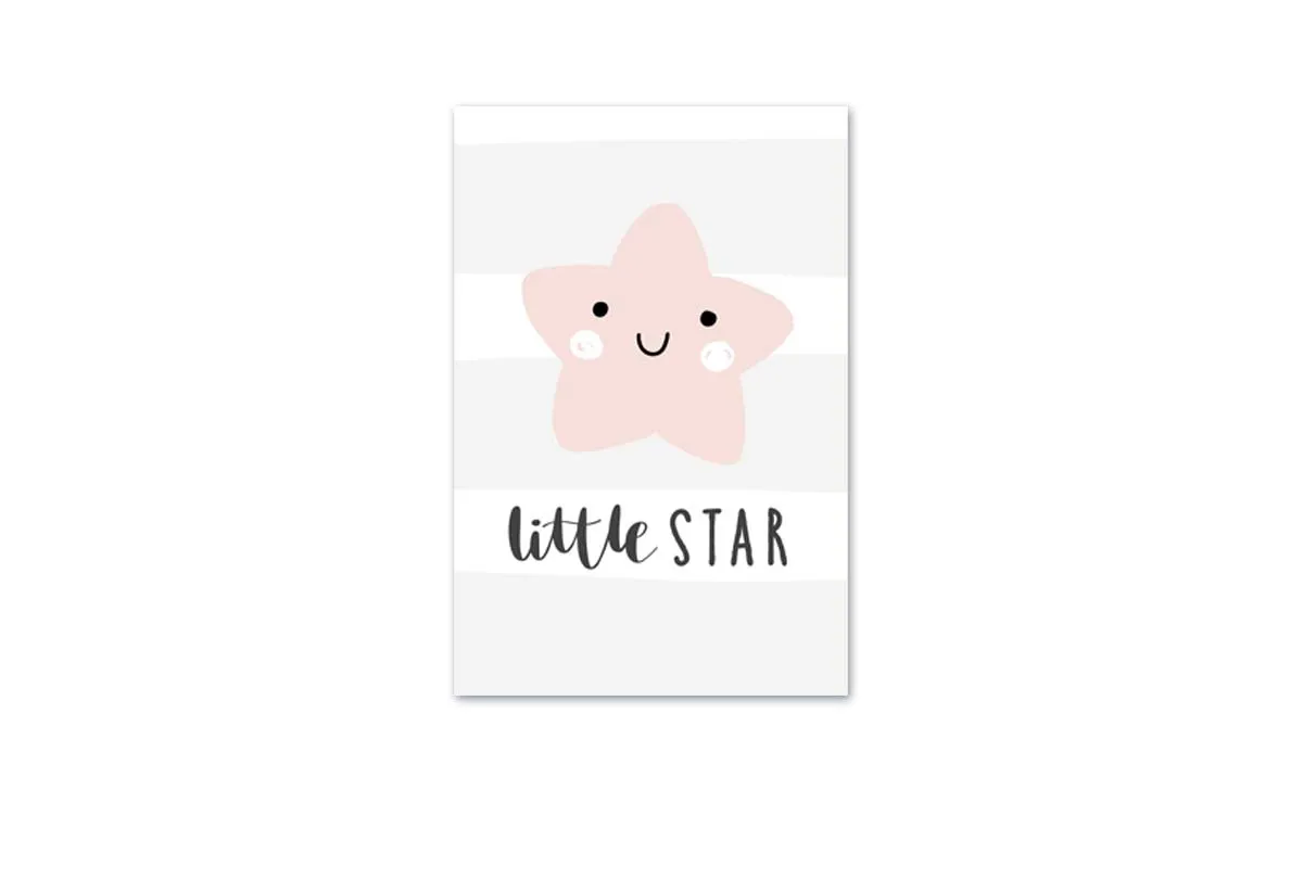Little Star Pink | Scandinavian Kid's Wall Art Print