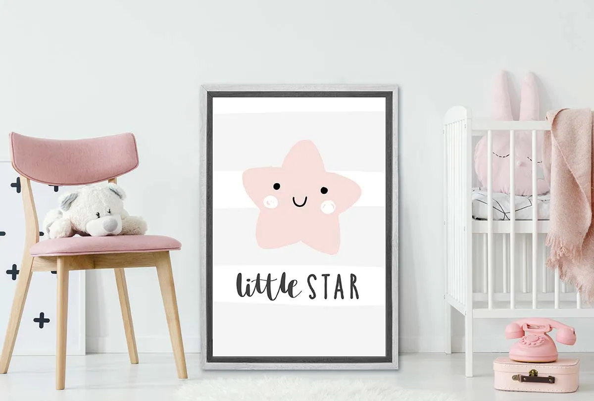 Little Star Pink | Scandinavian Kid's Wall Art Print