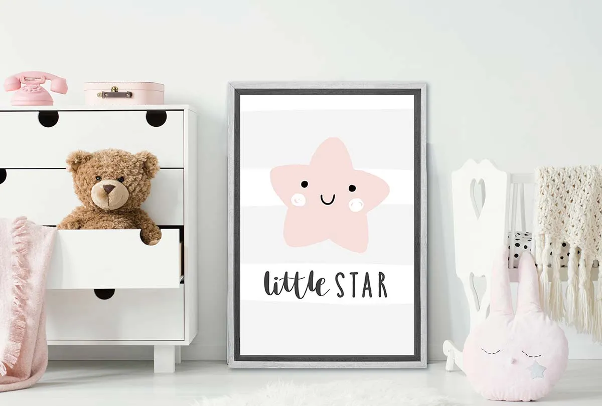Little Star Pink | Scandinavian Kid's Wall Art Print