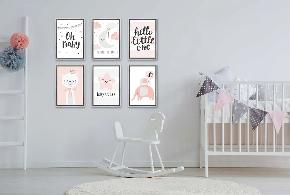 Little Star Pink | Scandinavian Kid's Wall Art Print