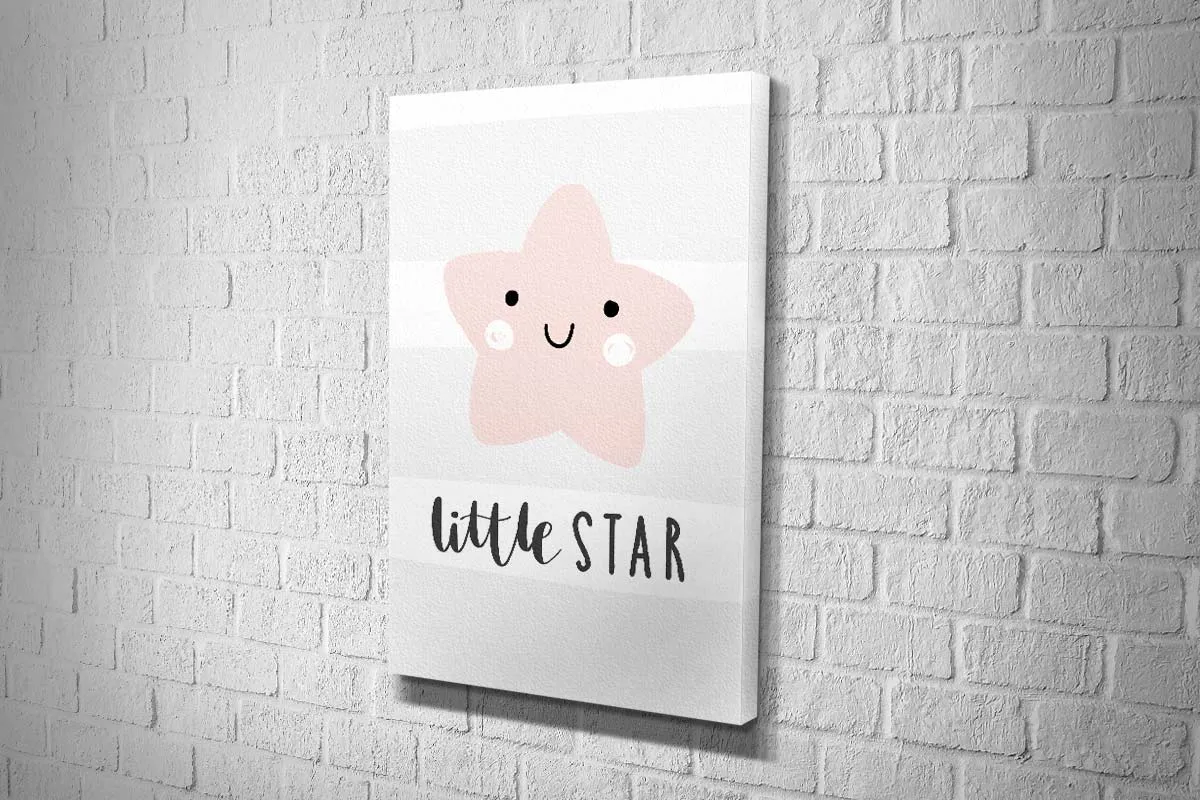 Little Star Pink | Scandinavian Kid's Wall Art Print