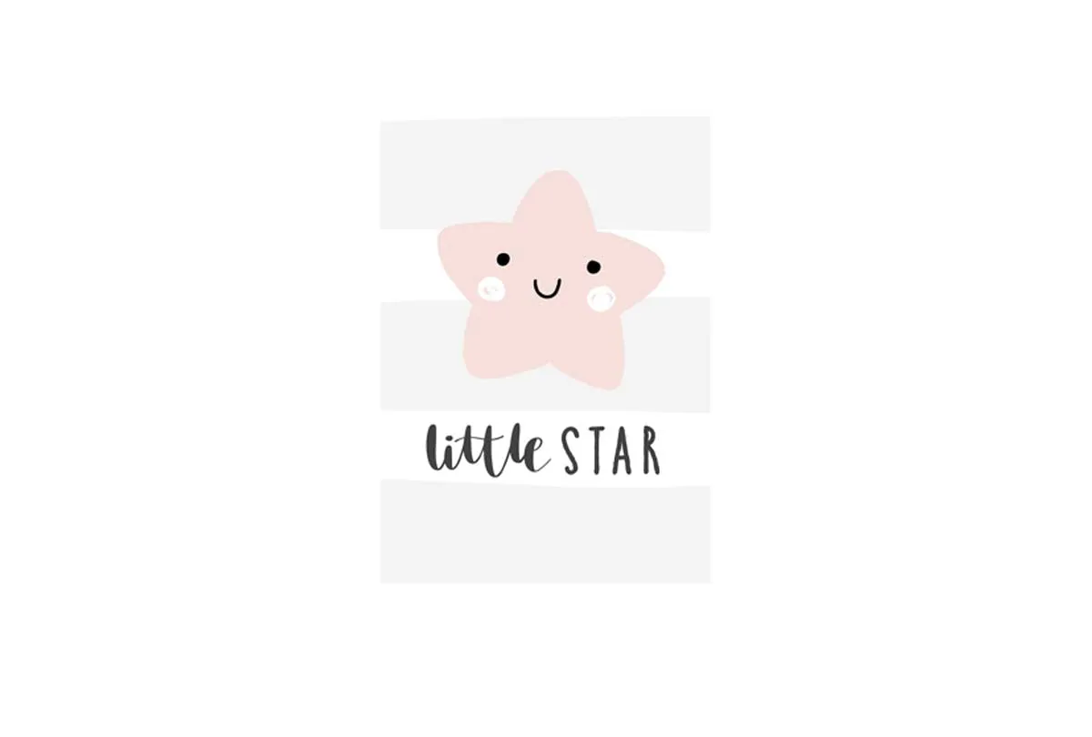 Little Star Pink | Scandinavian Kid's Wall Art Print