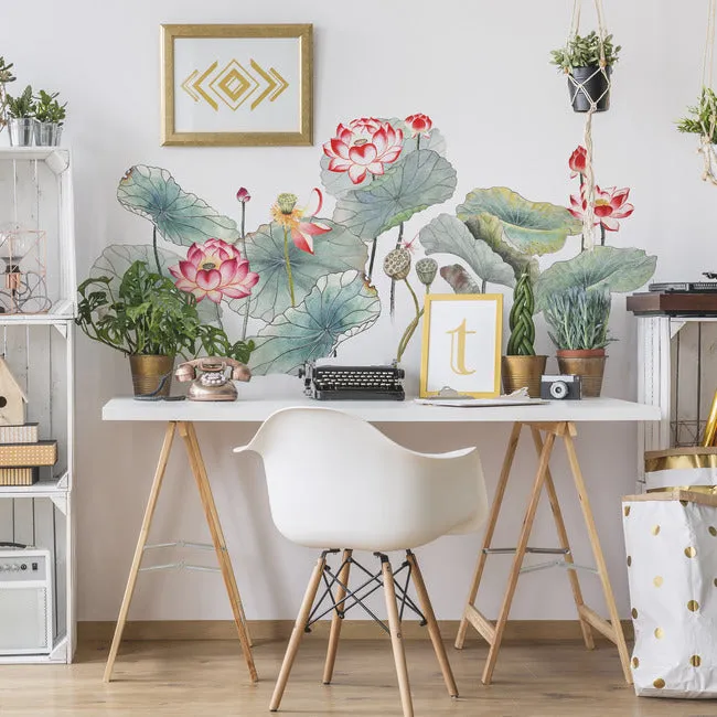 Lotus Garden XL Peel and Stick Giant Wall Decal