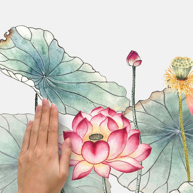 Lotus Garden XL Peel and Stick Giant Wall Decal