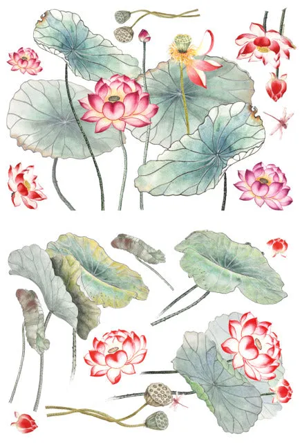 Lotus Garden XL Peel and Stick Giant Wall Decal