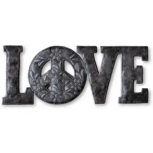 Love & Peace Haitian Metal Wall Art